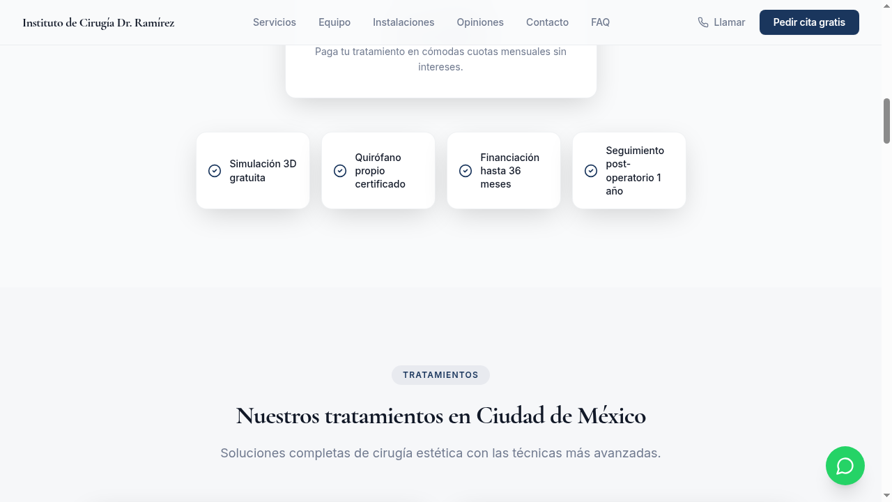 Estructura CRO de la web con secciones de conversión