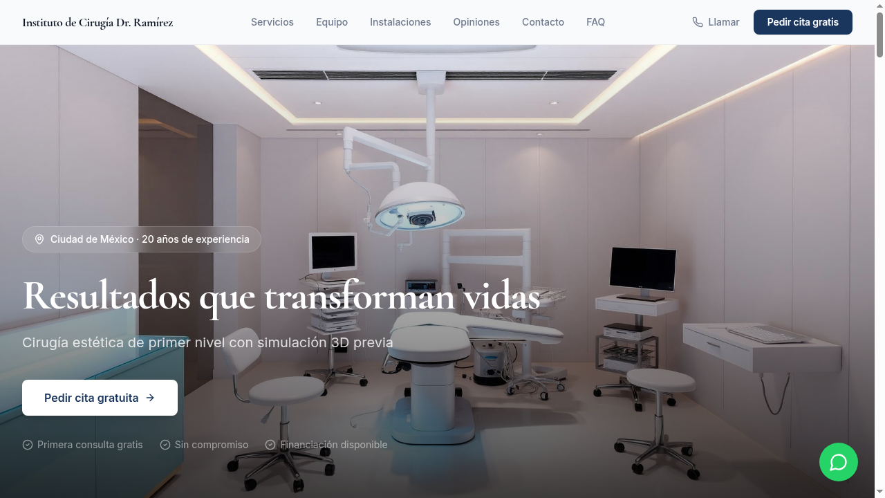 Web sanitaria profesional en un portátil